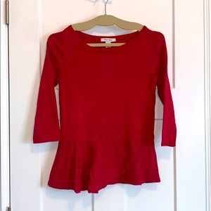 WHBM Red Peplum Sweater XS